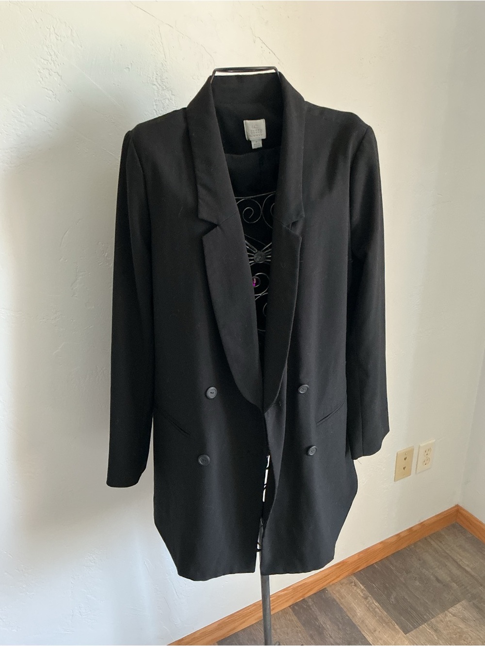 LC Lauren Conrad Black Double-Breasted Blazer Jacket